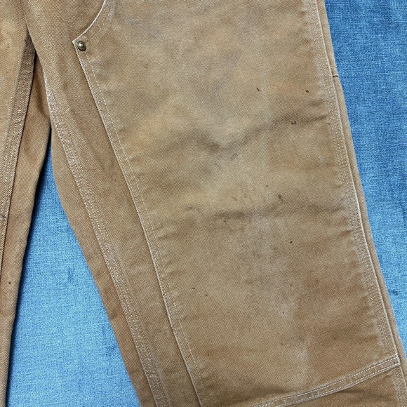VTG USA Made Double Knee Carhartt Pants Mens 38x30 Brown Straight Leg - Picture 13 of 16